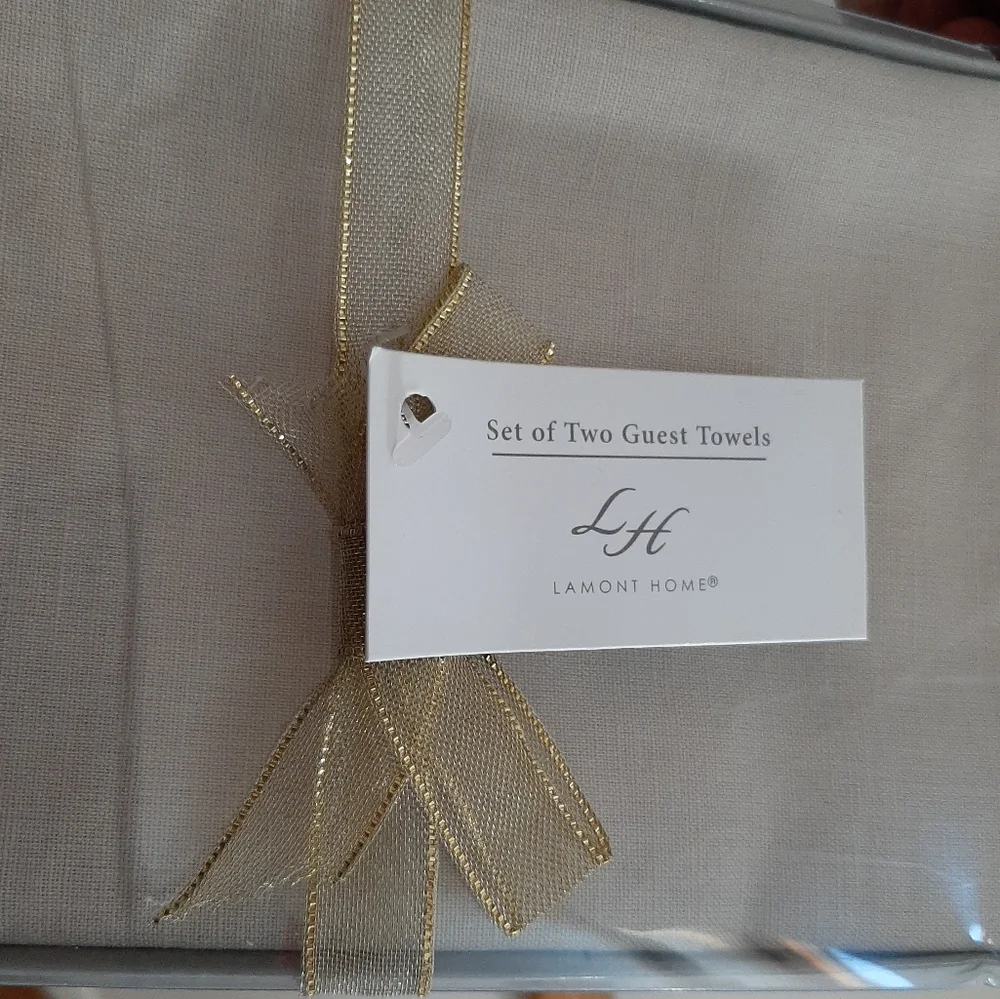 *Lamont Home Guest Towel Set Linen Cotton Blend Natural